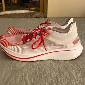 Red Nike zoomfly SP running shoes